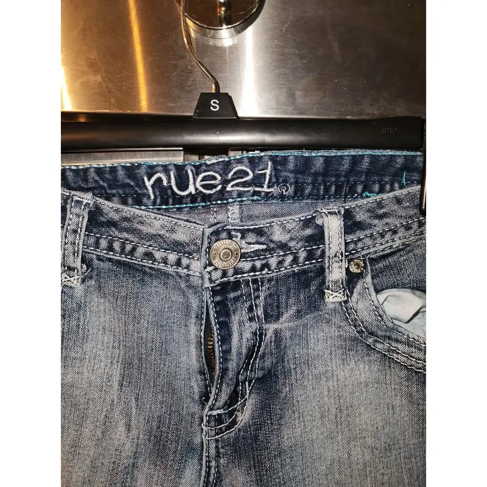 Rue21 Low-Rise Skinny Jeans Womens Size S Light Wash Distressed Denim